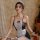 Sexy maid costume set featuring transparent sheer mesh and lace details, perfect for roleplay outfits with elegant design ele...
