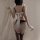 Pure & seductive lingerie set - busty-free lace maid costume sleepwear bodysuit for women, featuring elegant black and white ...