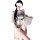 Vintage-inspired sheer chiffon hanfu dress paired with a delicate palace-style dudou fan, perfect for women seeking an elegan...