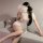 Seductive vintage-inspired silk-look lingerie set featuring a delicate lace qipao design, perfect for plus-size women seeking...
