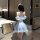 Sexy off-shoulder maid costume with ruffled design, perfect for role play and intimate nights.