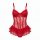 Sexy red lace teddy set with push-up design and slimming straps, perfect for small busts. ideal sleepwear featuring elegant d...
