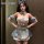 Mannyan japanese maid costume set featuring a ruffled off-shoulder corset and high slit skirt, perfect for cosplay with its c...