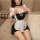 Sexy maid costume for small bust featuring sheer mesh and bow details, perfect plus size sleepwear set.