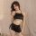 Sensual no-remove bedtime lingerie set for women – sheer sleepwear with nursing access & light lift