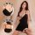 Sexy black lace trim cami sleep set with ， ， 。