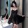 Juhuo sexy lingerie set for women - pure temptation lace cami & skirt sleepwear ensemble, elegant black design with sheer fab...
