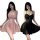 Two women wearing juhuo sexy lingerie sets, featuring lace camisoles paired with flared skirts, perfect for sleepwear.