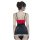 Sexy maid-themed lingerie set featuring a red top with black straps and a black thong skirt adorned with a bow tie, perfect f...