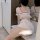 Anime lolita lingerie set - sheer floral princess dress with bow & butterfly details, soft japanese style erotic outfit
