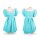 Fluffy turquoise lounge sleep dress with puffed sleeves, cozy and playful design perfect for fall-winter wear.