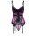 French lace bodysuit with boning, sexy mesh slip dress for women, slimming corset-style sleepwear and lingerie.