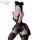 Sexy adult lingerie featuring lace catwoman design with butterfly tie-up, perfect for nightwear.