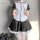Anime-inspired cosplay outfit featuring a fantasy romance maid dress with cute pure-yuri elements, perfect for lolita enthusi...