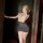 Starry night seductive lingerie set featuring a sheer lace bodice, black bodycon skirt, and elegant stockings, perfect for a ...
