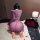 Sexy purple sheer mesh bodycon skirt with ruched design, ultra-thin fit, perfect for nightwear sets.