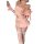 Night-serene sensual modest bustier set - pure-yet-tempting bunny girl lingerie sleepwear outfit featuring a peach-colored to...