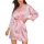New -style black lace sleepwear set – sexy & comfortable two-piece lounge pajamas featuring a pink striped robe with a satin...