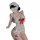 Pure & playful lingerie sleep set featuring a sexy sheer sleep dress with lace details and red bows, perfect for flirty night...