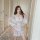 Sexy lace sheer mesh womens lingerie set, elegant robe outfit with intricate detailing, perfect for intimate wear or lounging...