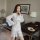 Sexy lace sheer mesh womens lingerie set, elegant robe outfit with delicate lace details, perfect for seductive sleepwear.