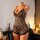 Sexy leopard print two-piece sleepwear set featuring high-slit top and shorts, perfect for women seeking trendy lingerie.