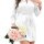 A woman wears a white pure color sexy summer sleep dress made of lightweight ice silk, featuring long sleeves and a tie belt....