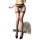 Night sensual open-crotch pantyhose set featuring black garter stockings and thigh-high stockings, perfect for intimate wea...