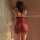 Sexy sleepwear set for women featuring a sheer red design with ruched back, perfect for intimate loungewear or evening outfit...
