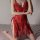 Seductive lace sleepwear set featuring sheer bodysuit with tied straps, pure temptation design.