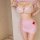 Nurse costume lingerie set featuring a pink bralette with red crosses, paired with a lace-up mini skirt, perfect for seductiv...
