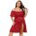 Plus size sexy lace sleepwear set - sheer off-shoulder cami dress with transparent mesh & floral embroidery
