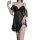 Sexy sheer lace sleep dress featuring adjustable straps and revealing cutouts, perfect for a seductive nightgown look.