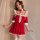 Womens sexy christmas lingerie set - halloween sleep dress, featuring a festive red design with white accents, perfect for ro...