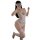 Woman modeling qingruohan sheer lace bodysuit 8014, a seductive no-remove lingerie set with floral details and matching garte...