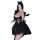 Glowing cloud dark fantasy lingerie dress featuring pvc leather accents, sexy devil cosplay outfit with adjustable straps.