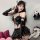 Genuine pu leather sexy uniform lingerie featuring a seductive anime devil costume with cut-out design and ties, perfect for ...