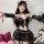 Genuine pu leather sexy uniform lingerie featuring a seductive anime devil costume with cut-out design and ties, perfect for ...