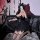 Glowing demon cosplay dress - dark sexy mini dress with patent leather & adjustable straps, perfect for fetish enthusiasts se...