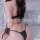Seductive devil costume lingerie set featuring sexy tie-up thong bodysuit with straps and horns, perfect for daring fashion s...