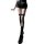 Black over-the-knee fishnet stockings featuring lace-up thigh highs with bow accents, perfect for a sweet yet edgy look.