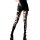 Edgy black ripped thigh-high socks with lace-up design, perfect for bold fashion statements.