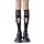 Gorgeous cloud lace tie-up black calf socks - heart-shaped drawstring mid-calf stockings, sensual & pure-chic