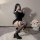 Sexy mesh over-the-knee stockings - punk fishnet thigh highs with leg rings, black sheer tights for fashion & cosplay