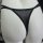 Sexy black lace mesh bikini panties featuring sheer cutouts and crisscross back design, perfect for comfort and style.