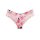 Pink floral design ice silk lace triangle panties featuring seamless construction, v-cut hip lift, and hollow-out detail for ...