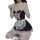 Sexy maid costume for women featuring a black bodice with lace trim, white apron, and stockings, perfect for role play or at-...