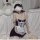Sexy maid costume for women featuring a black lace dress with white accents, perfect for role play and at-home fun.