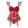 Red lace push-up bra set with mesh skirt and garters, sexy shapewear outfit for small bust by nightsiyese.