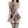Seductive student jk uniform set featuring a mesh bodysuit with tie, pleated skirt, and sheer stockings in a170 style.
